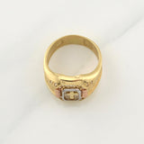 Anillo Cruz Padre Nuestro 8.35 g / T9,25 Tres Oros 18K