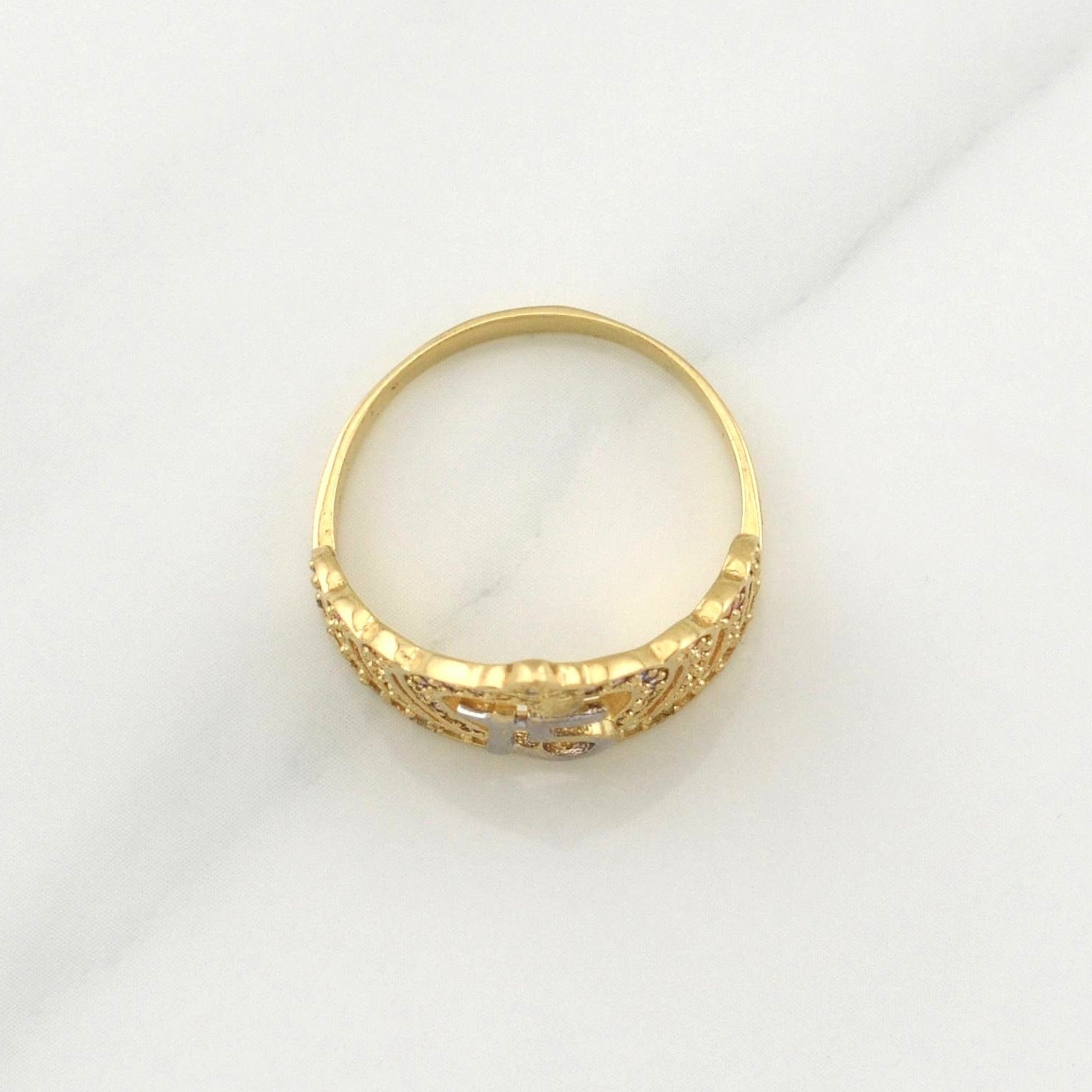 Anillo Quinces 3.6 g / T7 Dos Oros Amarillo Blanco 18K