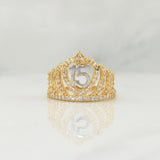 Anillo Quinces 3.2 g / T7,25 Dos Oros Amarillo Blanco 18K