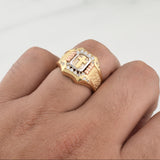 Anillo Cruz Padre Nuestro 8.35 g / T9,25 Tres Oros 18K