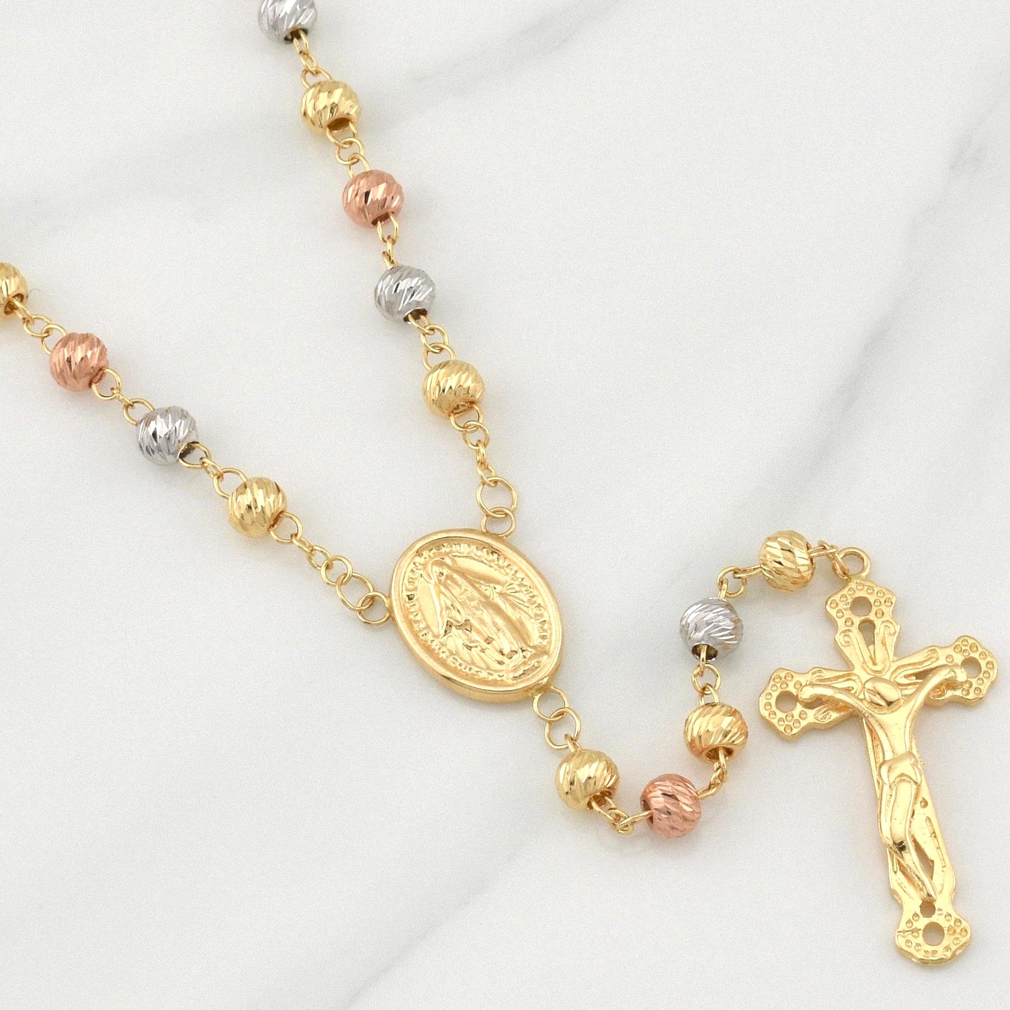 Rosario Virgen Milagrosa 14.8 g / 23 1/2 in / 5 - 6 mm Tres Oros 18K