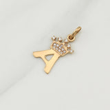 Dije Letra A Corona 0.85 g / 3/4 in Oro Amarillo 18K
