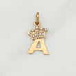 Dije Letra A Corona 0.85 g / 3/4 in Oro Amarillo 18K