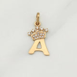 Dije Letra A Corona 0.85 g / 3/4 in Oro Amarillo 18K