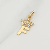 Dije Letra F Corona 0.75 g / 3/4 in Oro Amarillo 18K