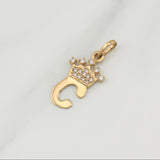Dije Letra C Corona 0.75 g / 3/4 in Oro Amarillo 18K