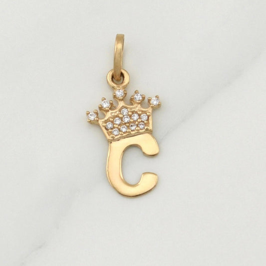 Dije Letra C Corona 0.75 g / 3/4 in Oro Amarillo 18K
