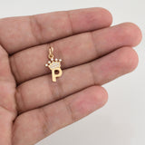 Dije Letra P Corona 0.8 g / 3/4 in Oro Amarillo 18K