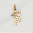 Dije Letra P Corona 0.8 g / 3/4 in Oro Amarillo 18K