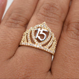 Anillo Quinces 3.2 g / T7,25 Dos Oros Amarillo Blanco 18K
