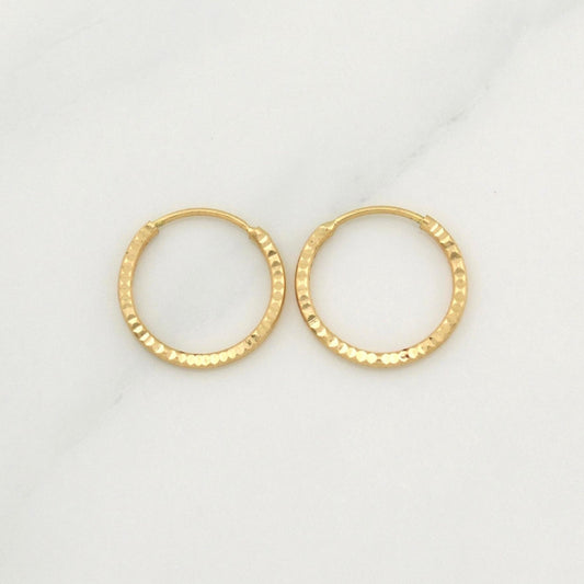 Candongas Aro Rayado 0.4 g / 1/2 in Oro Amarillo 18K