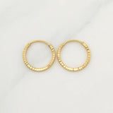 Candongas Aro Rayado 0.4 g / 1/2 in Oro Amarillo 18K