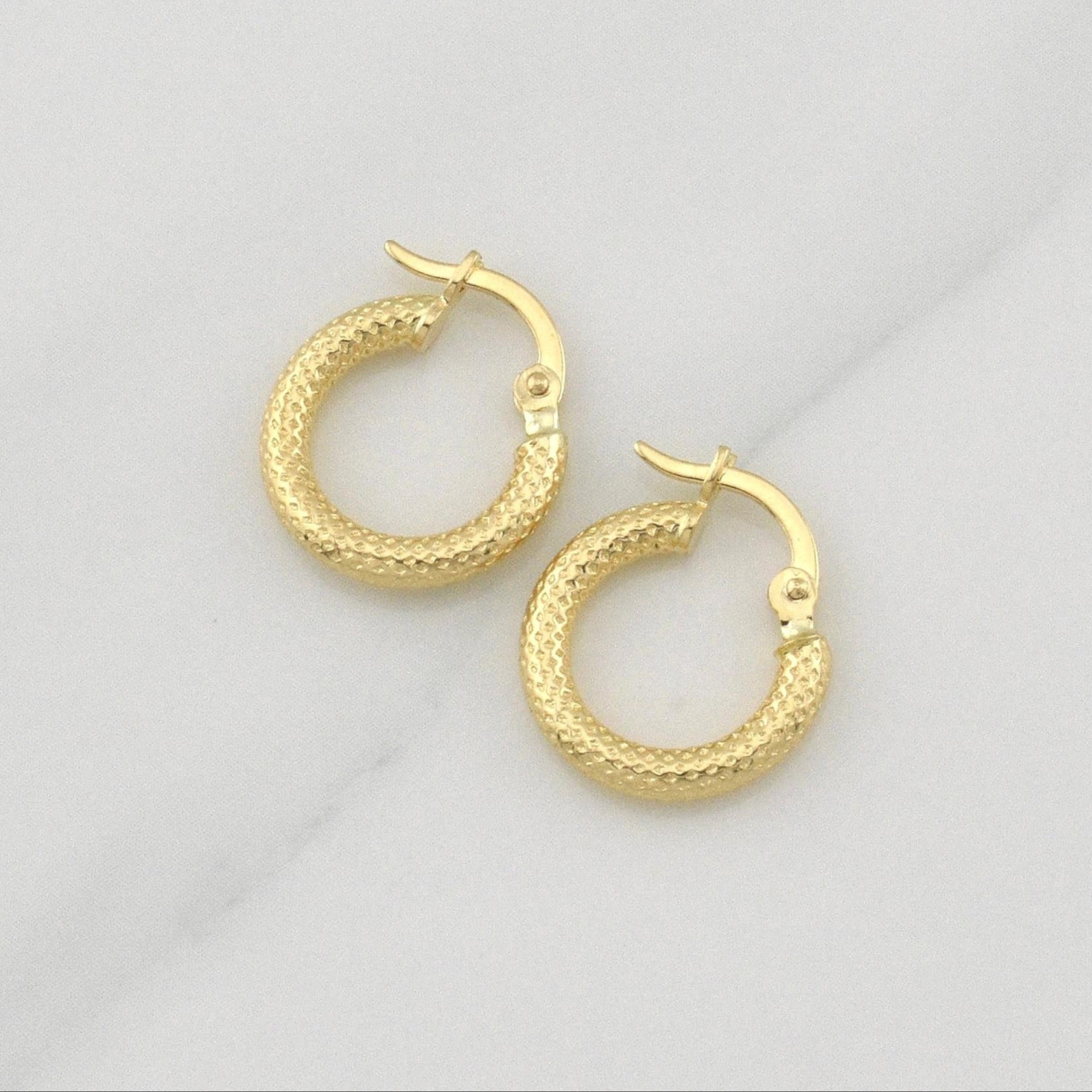 Hoop Earrings Tefi 1.35 g / 1/2 in Yellow Gold 18K