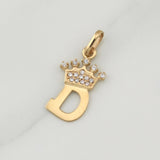 Dije Letra D Corona 0.8 g / 3/4 in Oro Amarillo 18K