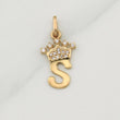 Dije Letra S Corona 0.8 g / 3/4 in Oro Amarillo 18K