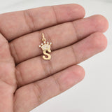 Pendant Letter S Crown 0.85 g / 3/4 in Yellow Gold 18K