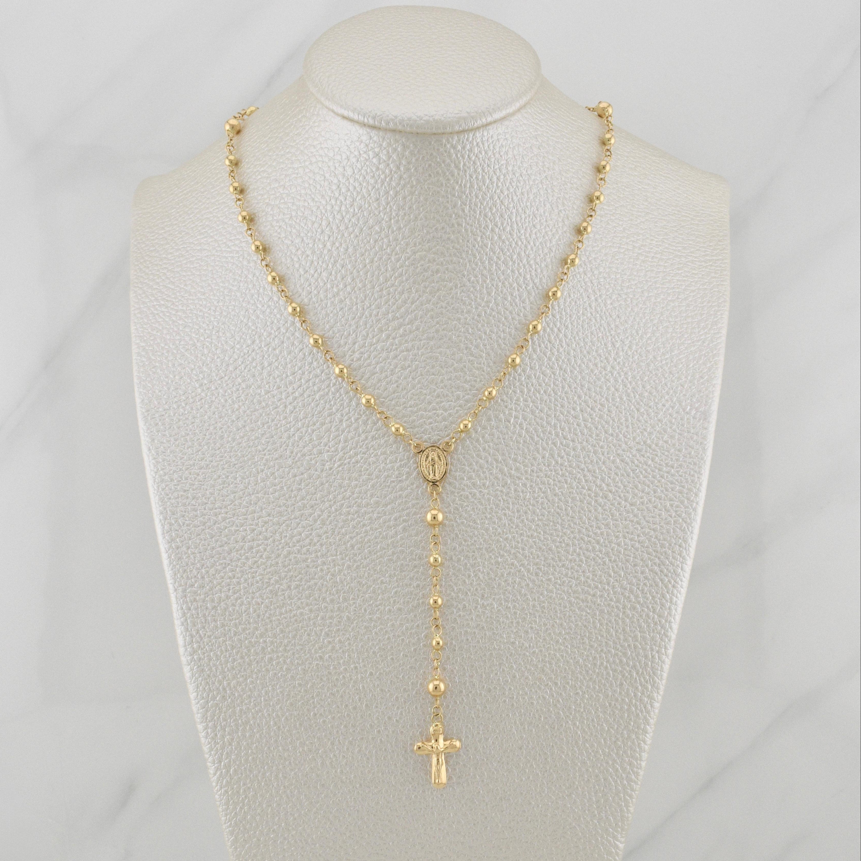 Miraculous Virgin Rosary 6.1 g / 20 in / 3 - 4 mm 18K Yellow Gold