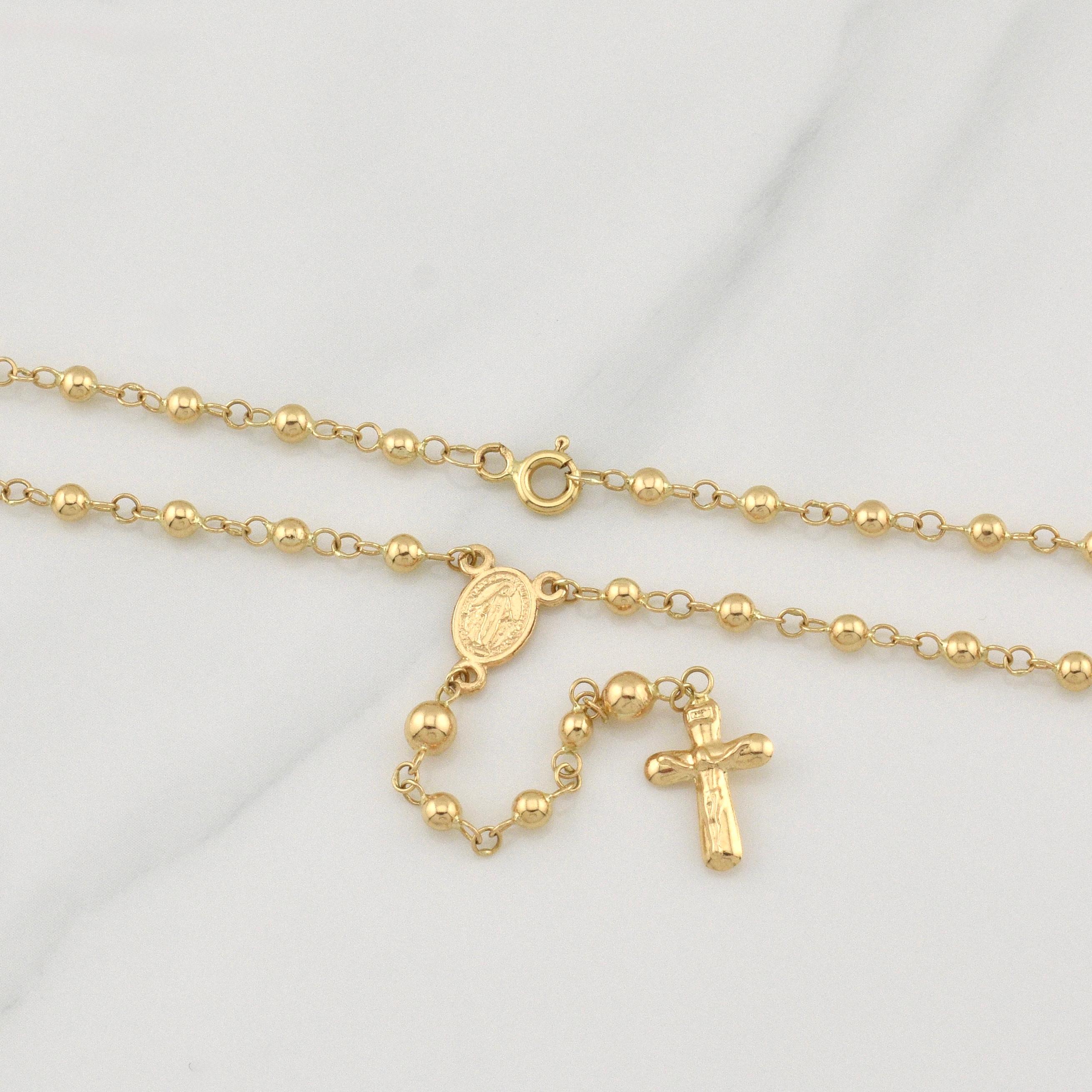 Miraculous Virgin Rosary 6.1 g / 20 in / 3 - 4 mm 18K Yellow Gold