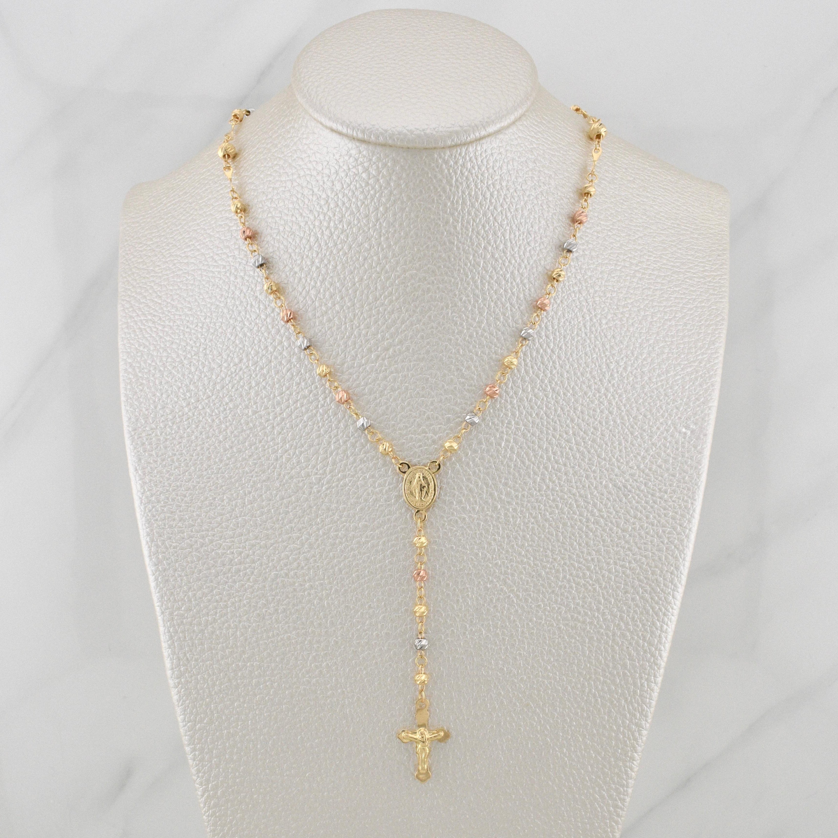 Miraculous Virgin Rosary 6.15 g / 18 3/4 in / 3 - 4 mm Three Golds 18K