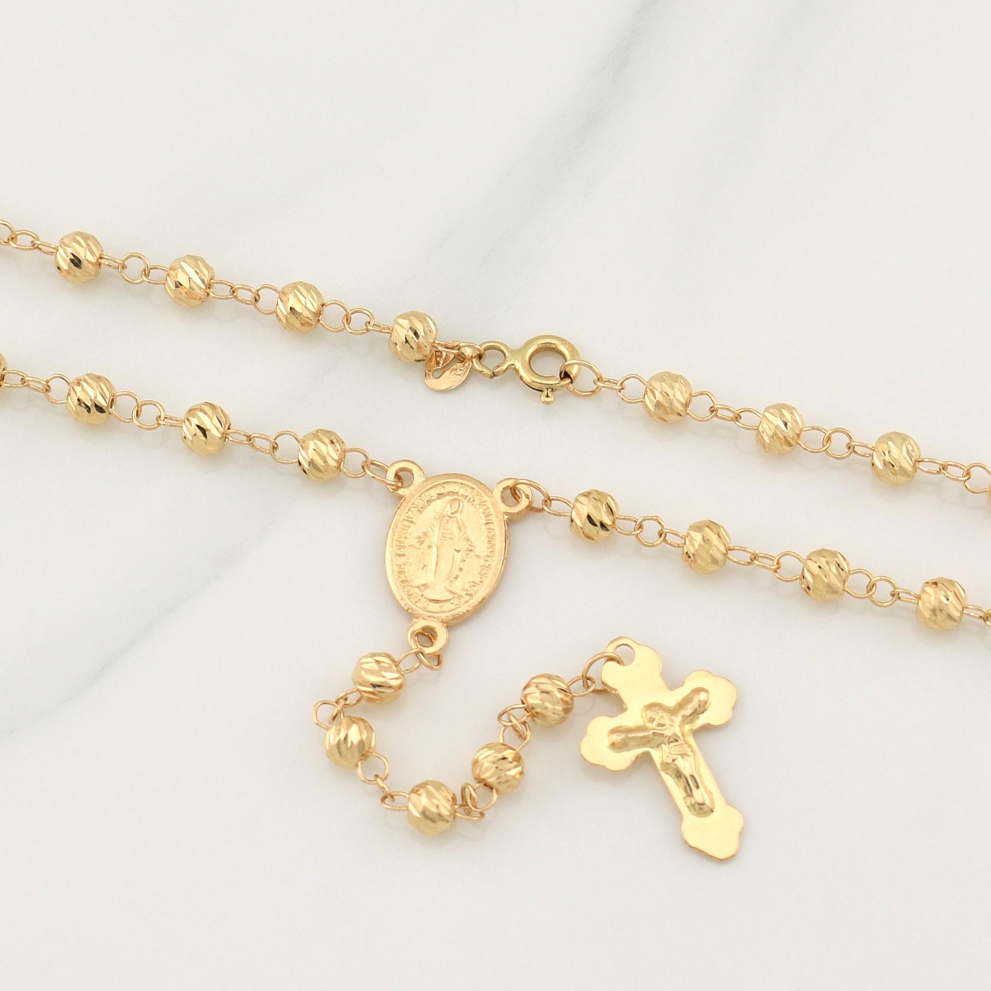 Miraculous Virgin Rosary 9.9 g / 22 3/4 in / 4 - 5 mm 18K Yellow Gold