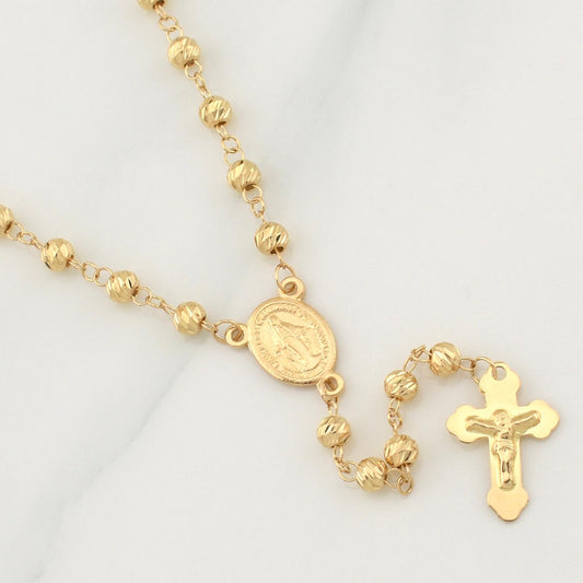 Rosario Virgen Milagrosa 9.9 g / 22 3/4 in / 4 - 5 mm Oro Amarillo 18K