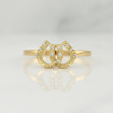 Anillo Doble Herradura 1.6 g / T7 Oro Amarillo 18K