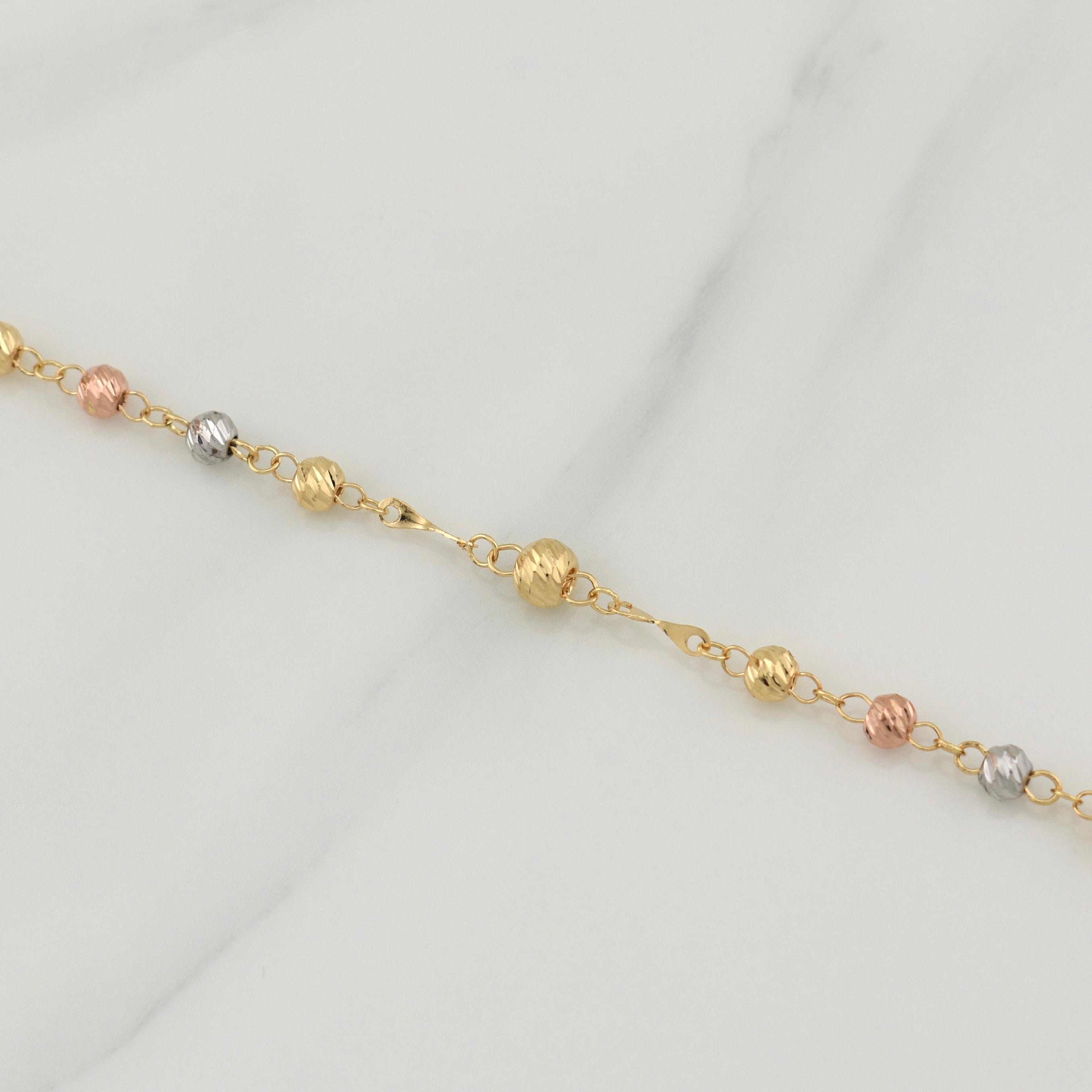 Miraculous Virgin Rosary 9.6 g / 22 3/4 in / 4 - 5 mm Three Golds 18K