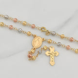 Miraculous Virgin Rosary 9.7 g / 22 3/4 in / 4 - 5 mm Three Golds 18K