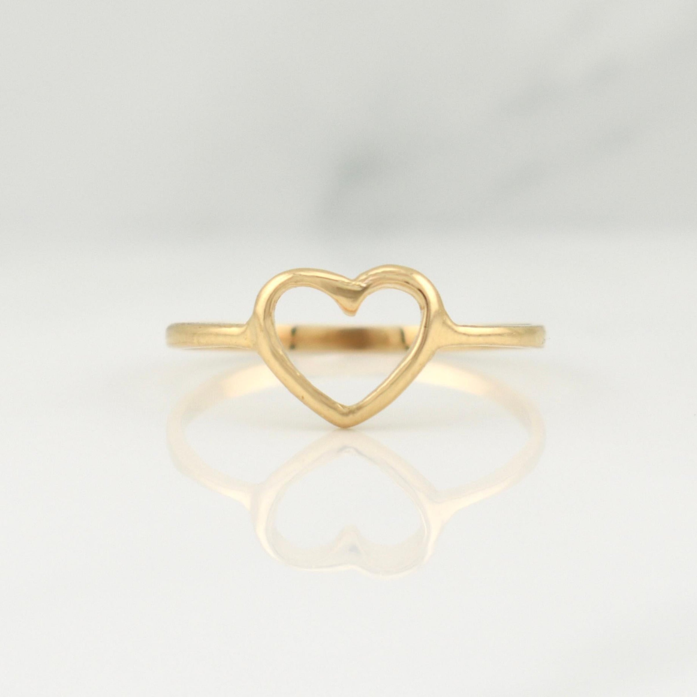 Anillo Silueta Corazon 1.3 g / T7,75 Oro Amarillo 18K