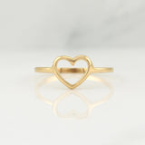 Anillo Silueta Corazon 1.3 g / T7,75 Oro Amarillo 18K