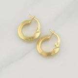 Candongas Clau Rayado 1.35 g / 1/2 in Oro Amarillo 18K