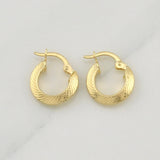 Candongas Clau Rayado 1.35 g / 1/2 in Oro Amarillo 18K