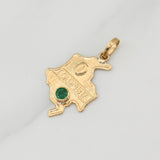 Pendant Map of Colombia Emerald 0.12pts 0.9g / 1 in 18K Yellow Gold