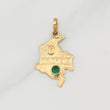 Pendant Map of Colombia Emerald 0.12pts 0.9g / 1 in 18K Yellow Gold
