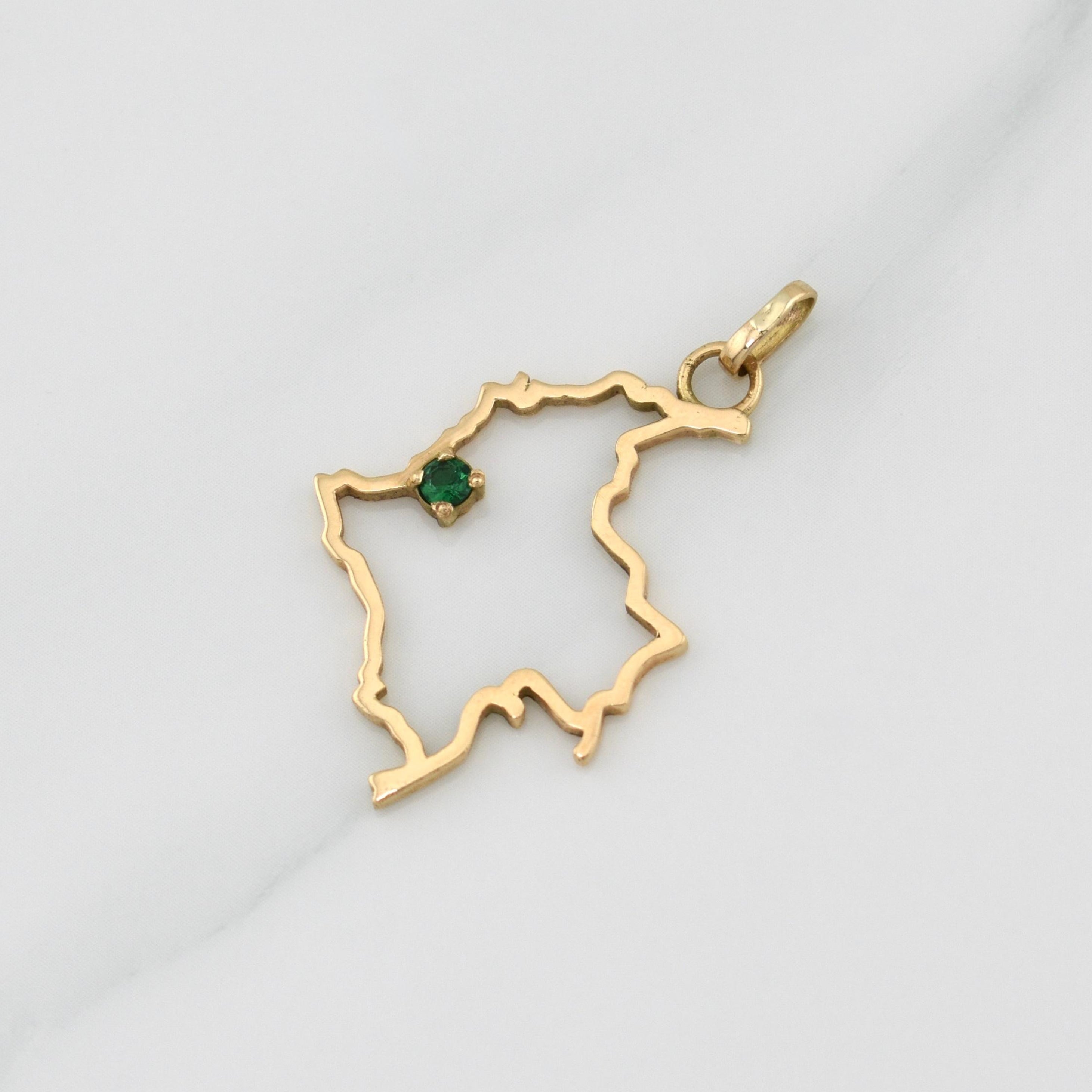 Dije Mapa Colombia 2g / 1 1/2 in Oro Amarillo 18K