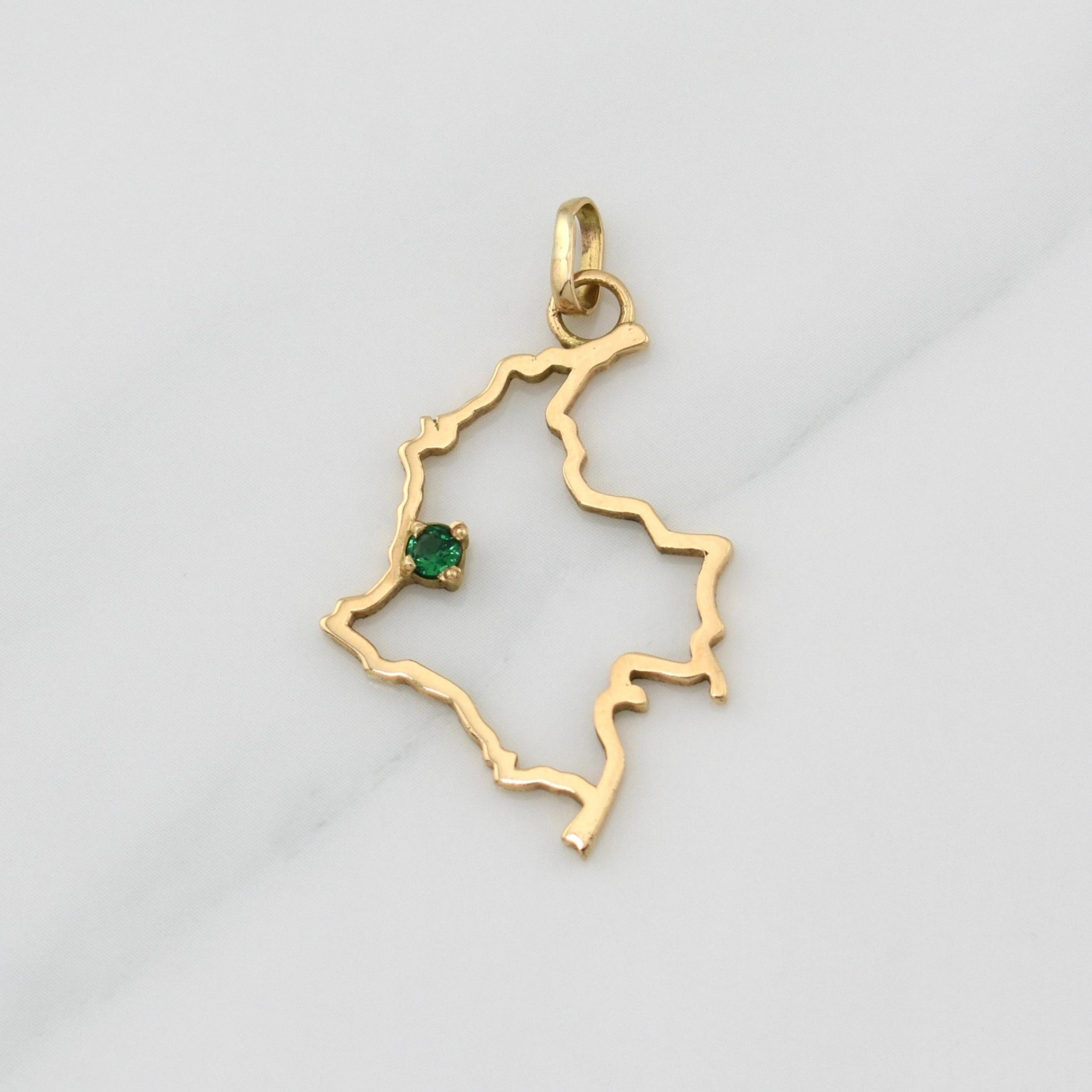 Dije Mapa Colombia 2g / 1 1/2 in Oro Amarillo 18K