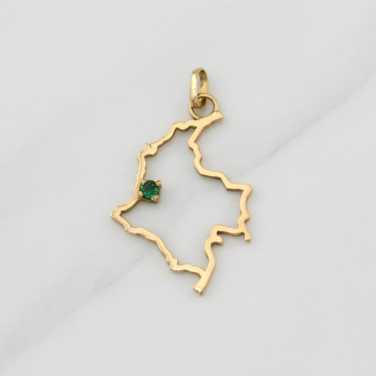 Pendant Map of Colombia 2g / 1 1/2 in Yellow Gold 18K