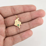 Pendant Map of Colombia Emerald 0.12pts 0.9g / 1 in 18K Yellow Gold