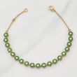 Bracelet Halos Emeralds 1.21 carats Diamonds 0.51 points 5.6g / 7 1/2 in / 5.1mm Yellow Gold 18K