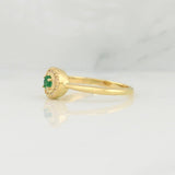 Emerald Halo Ring 0.11cts Diamonds 0.05cts 2.3g / Size 6.50 Yellow Gold 18K