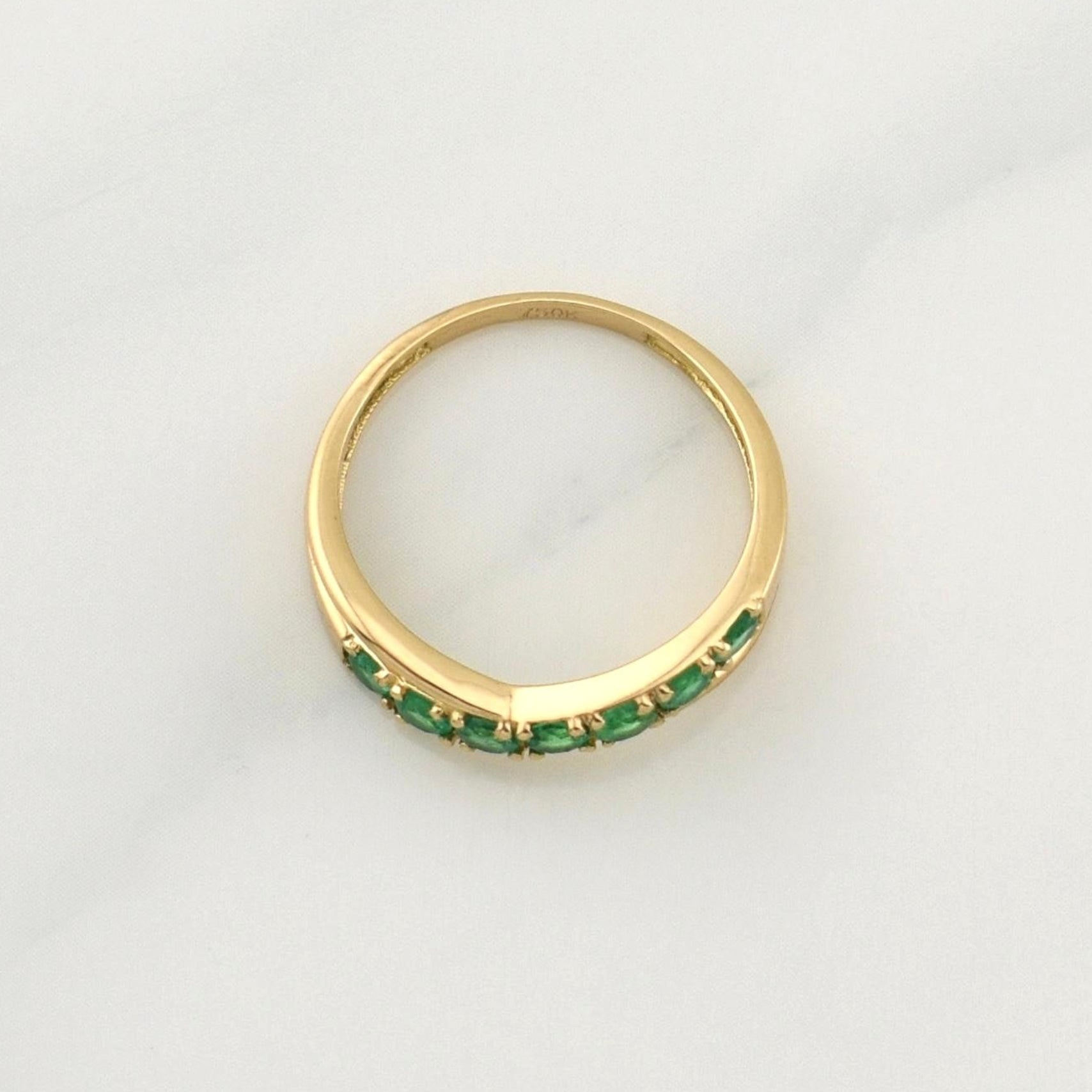 Partial Churumbela Ring in Infinite Emeralds 0.38pts 2.55g / T6.25 18K Yellow Gold