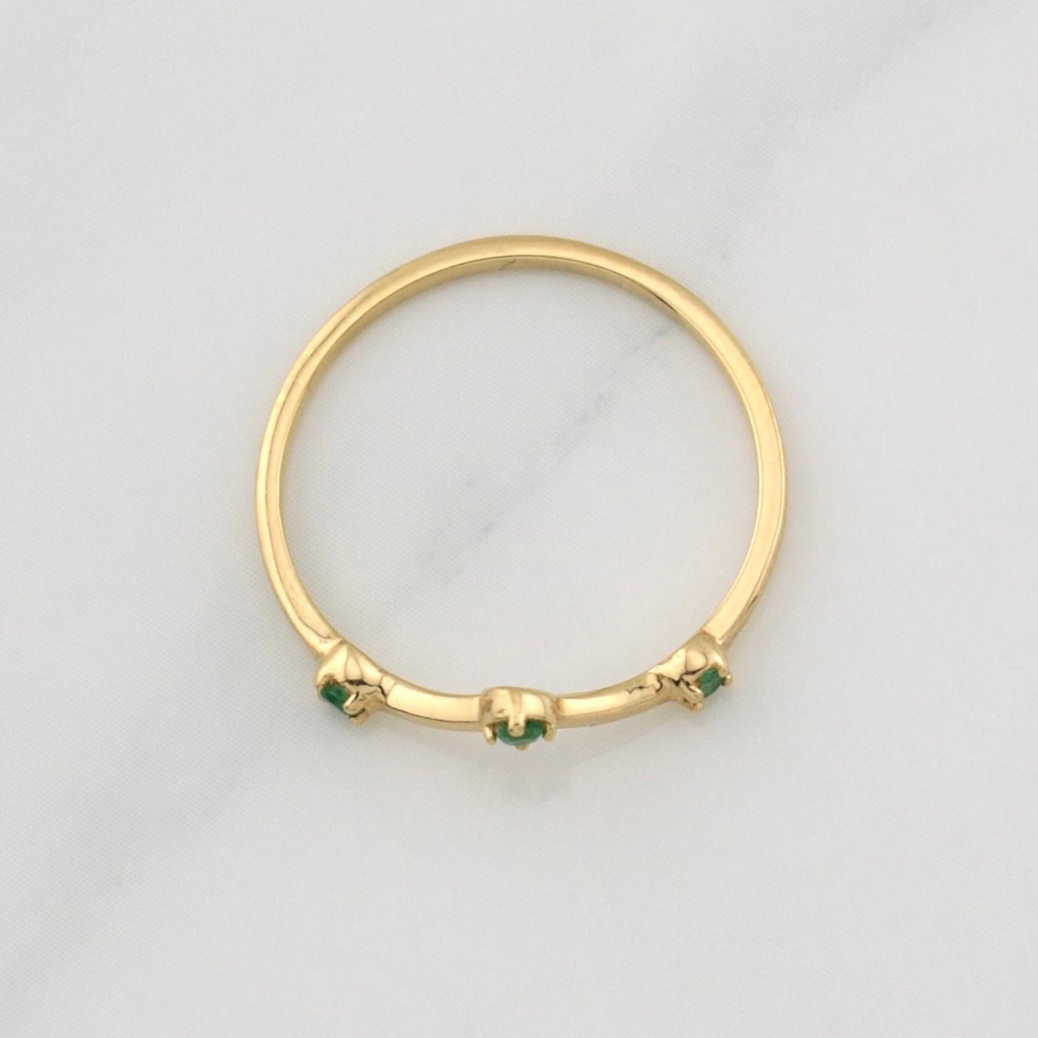 Anillo Tiara Esmeraldas 0.05pts 1.1g / T5.25 Oro Amarillo 18K