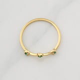 Anillo Tiara Esmeraldas 0.05pts 1.1g / T5.25 Oro Amarillo 18K