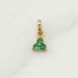 Dije Flor Esmeraldas 0.11pts 0.3g / 1/2 in Oro Amarillo 18K