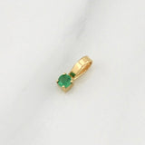 Dije Sencillo Redondo Esmeralda 0.08pts 0.1g / 1/4 in Oro Amarillo 18K