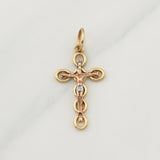 Pendant Cross Christ 1.9g / 1 1/2 in Three Golds 18K