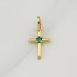 Pendant Emerald Cross 0.06pts 0.4g / 3/4 in 18K Yellow Gold