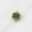 Pendant Flower Emeralds 0.71pts Diamonds 0.15pts 2.6g / 1/2 in Yellow Gold 18K