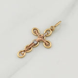 Pendant Cross Christ 1.9g / 1 1/2 in Three Golds 18K