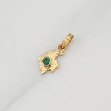 Pendant Map of Colombia Emerald 0.04pts 0.25g / 1/2 in 18K Yellow Gold